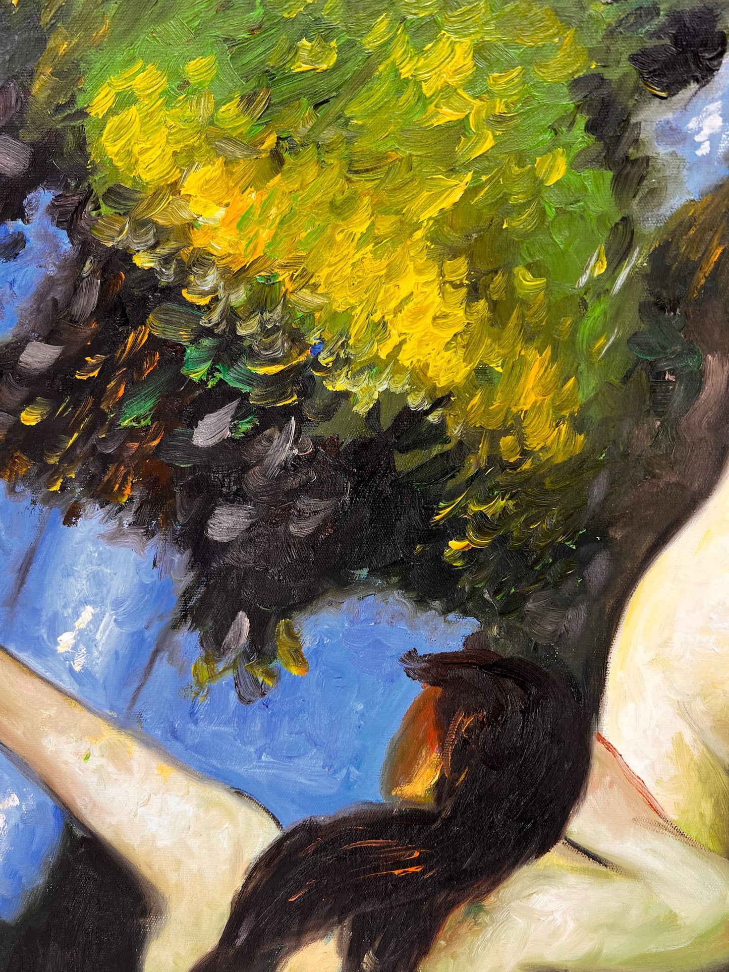 Baigneuses (naar Paul Cézanne) – Handgeschilderd Postimpressionistisch Olieverf op Canvas (64 × 80 cm)